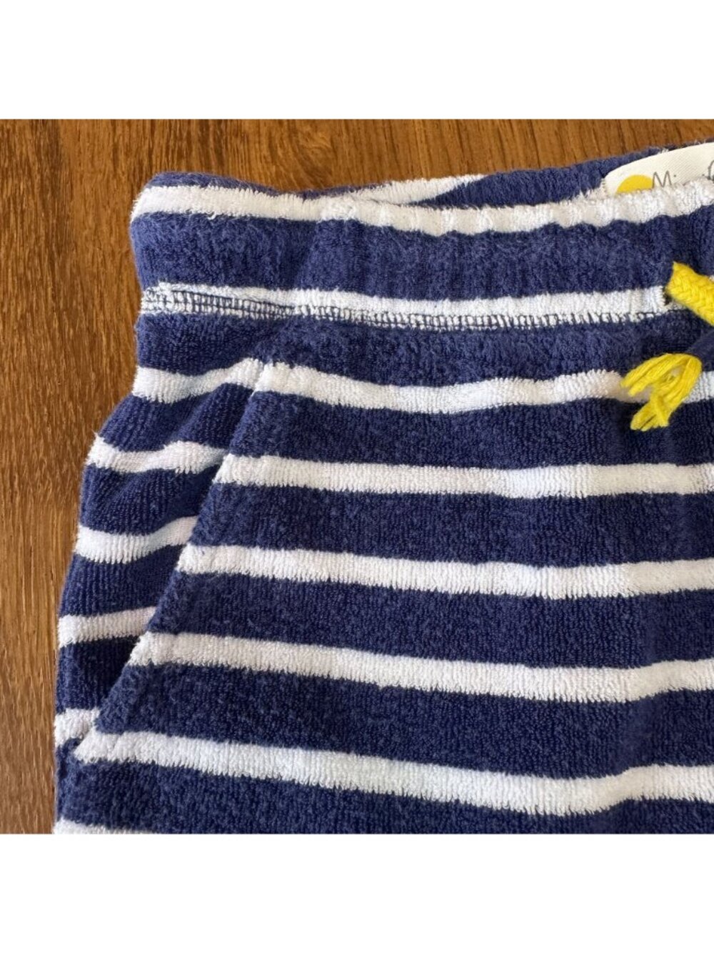 MINI BODEN Toweling Shorts Boys 7 7Y 122cm Blue White Striped Terry Cloth Short - Picture 4 of 7